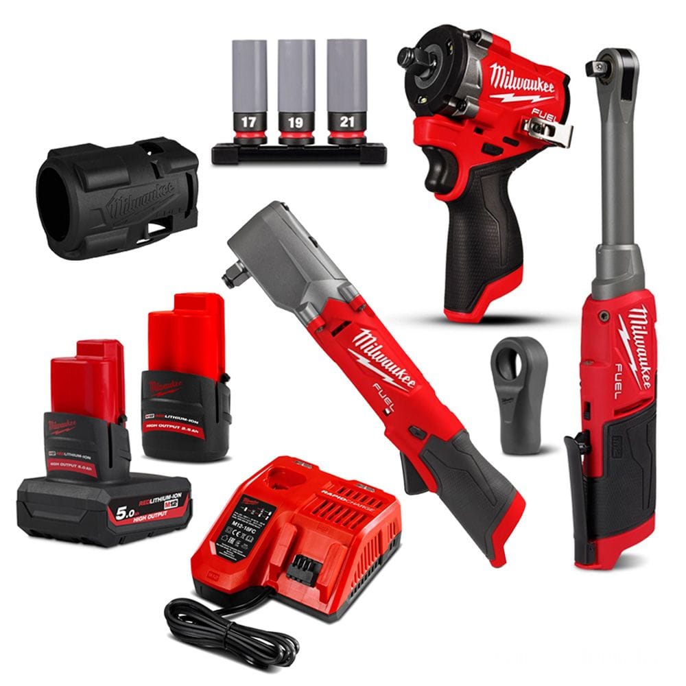 Milwaukee 3Pce 12V 5.0Ah/2.0Ah REDLITHIUM Cordless Brushless Combo Kit M12FPP3N2BF522HA