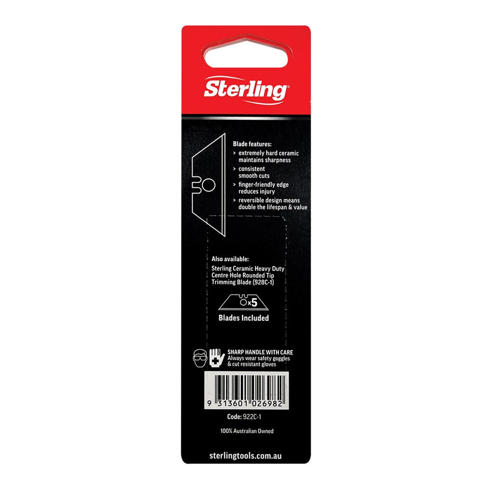 Sterling Ceramic Heavy Duty Blade With Centre Hole 5Pack 922C-1