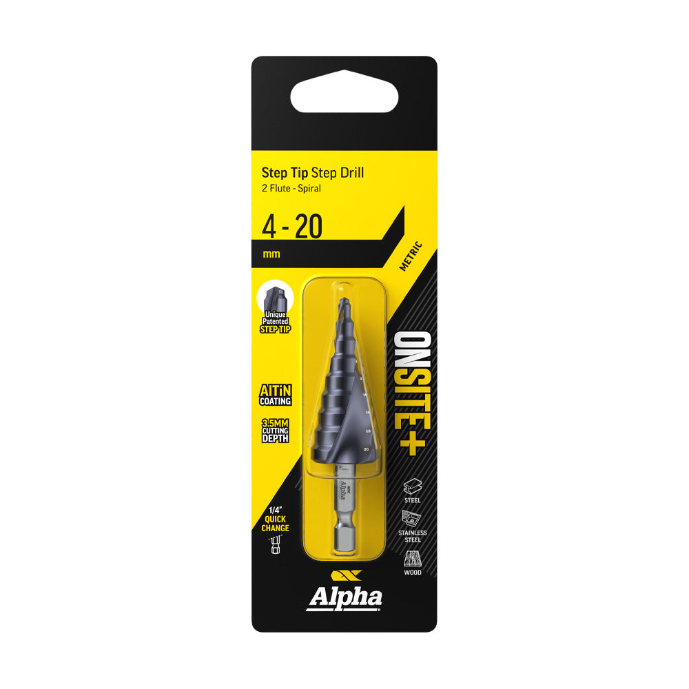 Alpha Onsite Plus Spiral Flute Step Drills