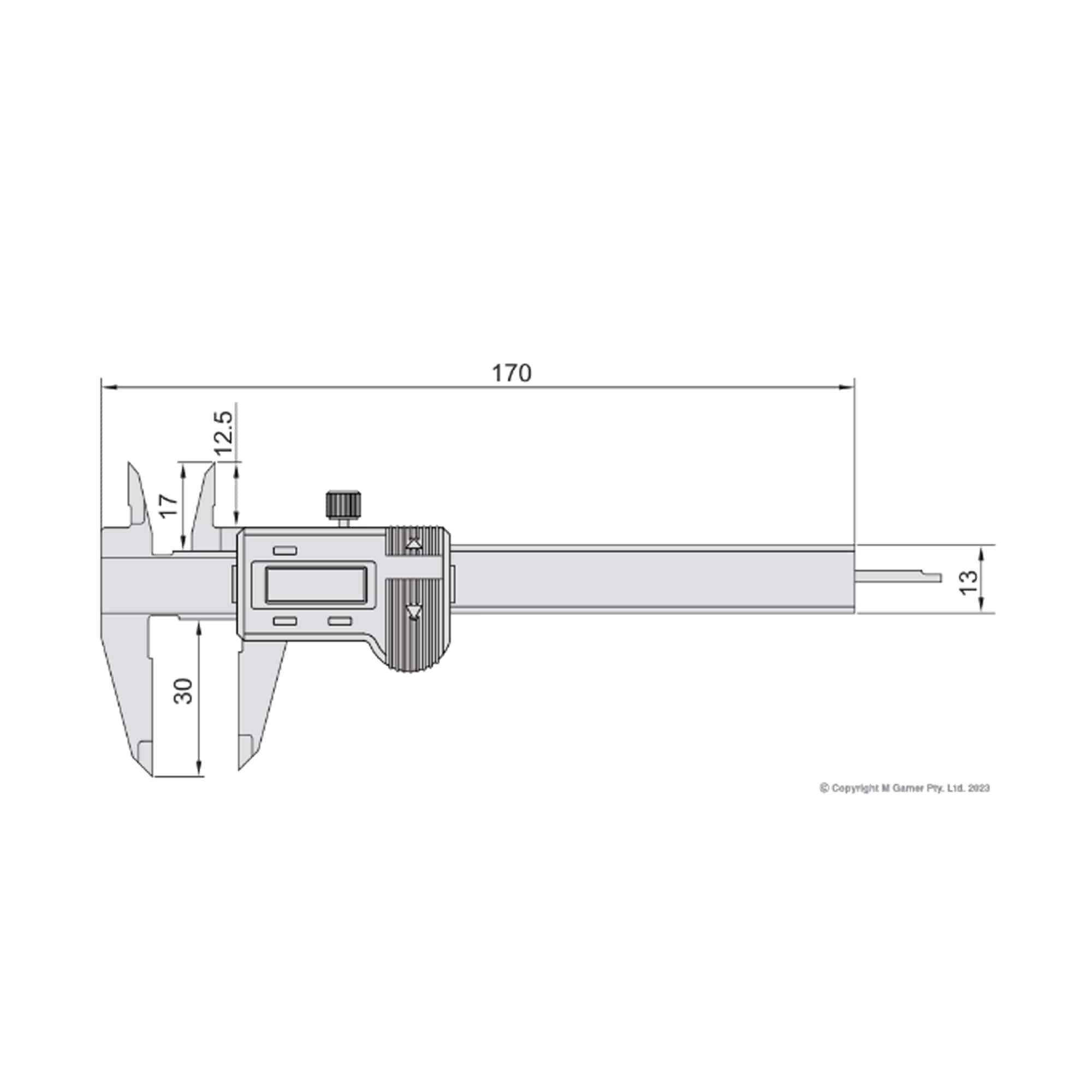 Mini 100mm (4") Digital Caliper Metric + Imperial Dual Scale AC-114-004-11 by Accud