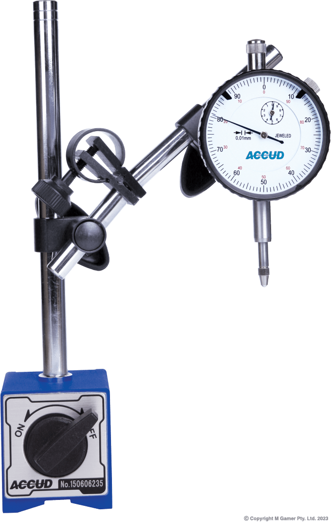 2Pce Measuring Tool Set (Dial Indicator + Stand) by Accud