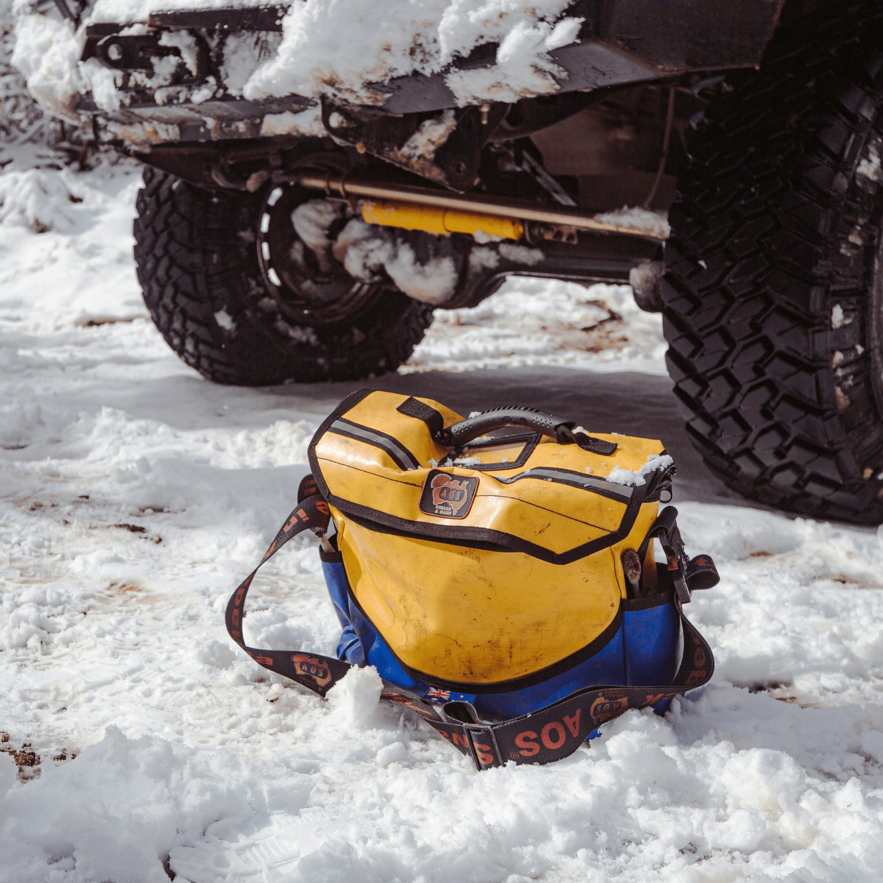 Large Deluxe PVC Tool Bag, Triple Layer Base, Lockable, Grab Handle, Adjustable Shoulder Strap, Metal Buckle AOSBAGTDLX2PYB by AOS