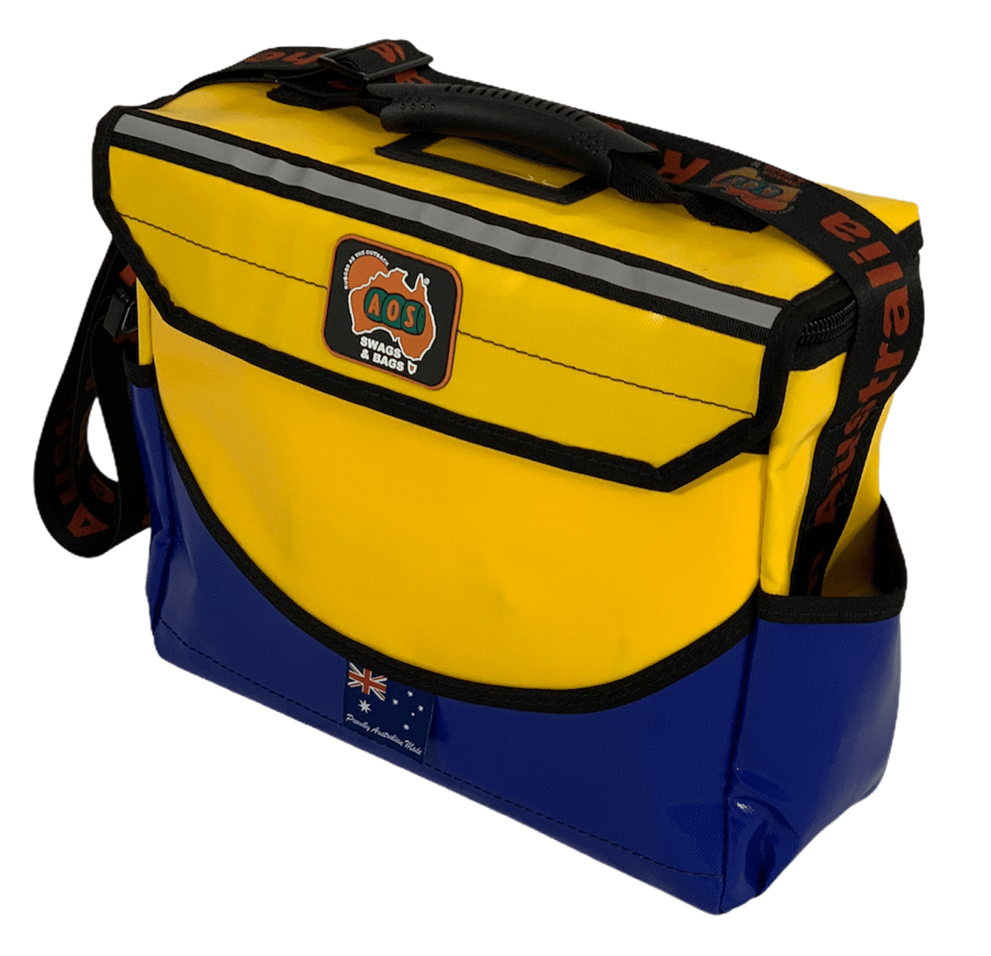 Large Deluxe PVC Tool Bag, Triple Layer Base, Lockable, Grab Handle, Adjustable Shoulder Strap, Metal Buckle AOSBAGTDLX2PYB by AOS