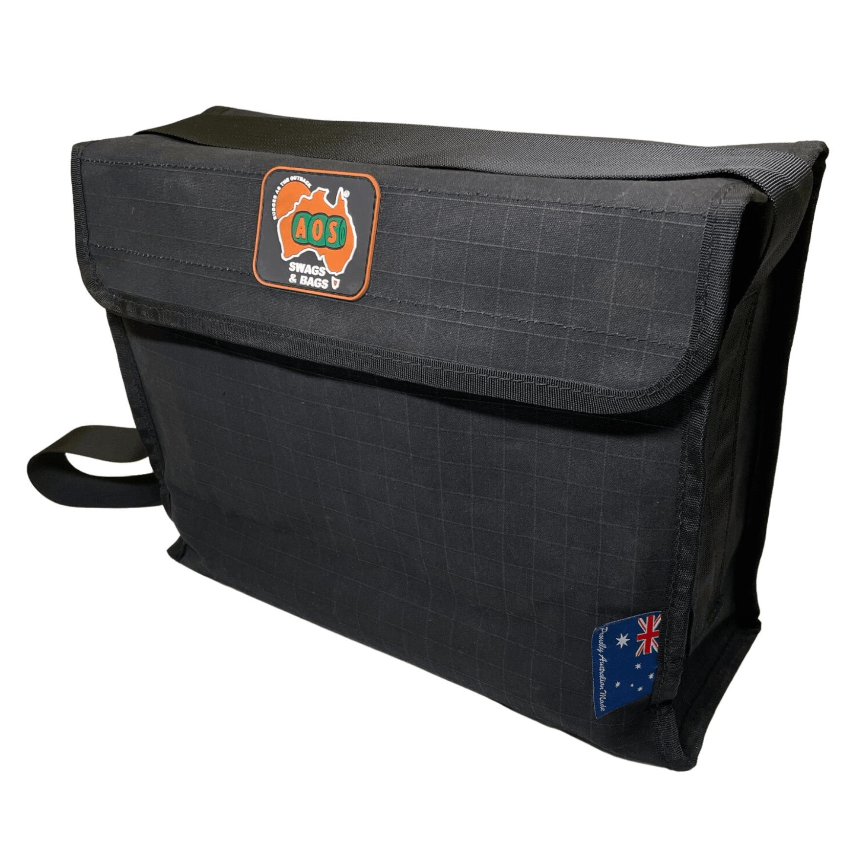 Small Black Canvas STD Tool/Crib/Shoulder Bag Triple Layer Heavy Duty Base AOSBAGTSTD1BLK by AOS
