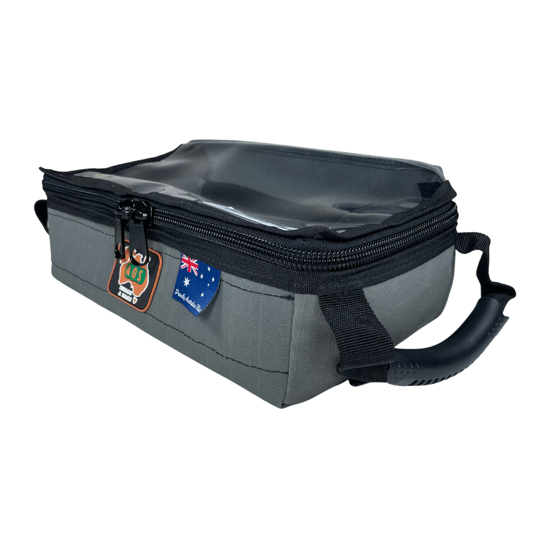 AOS Australian Made Canvas Cargo Storage/Drawer Bag Compact Under Seat with Clear Top & Divider – 3 Colours