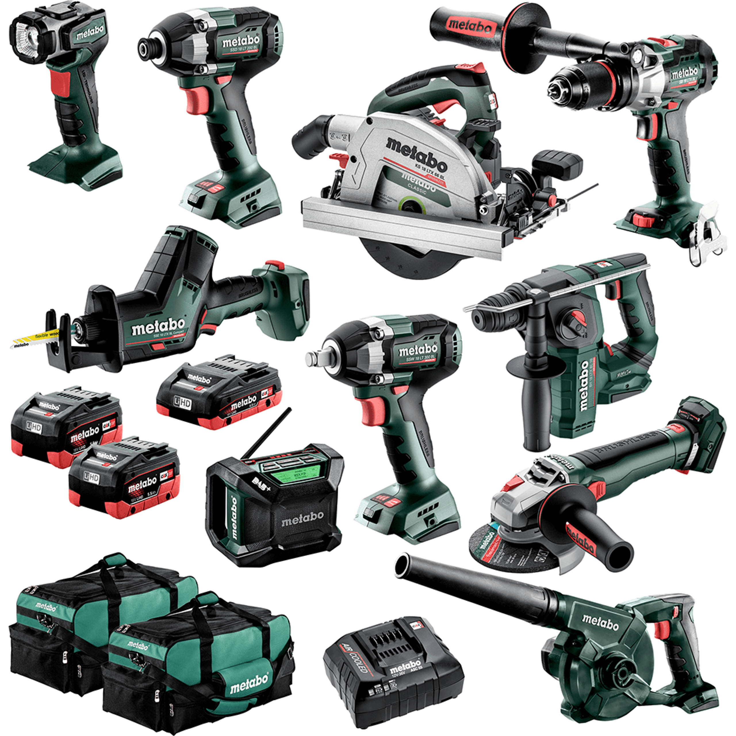 5.5Ah & 4.0Ah 10Pce Brushless Cordless Combo Kit AU69000250 by Metabo
