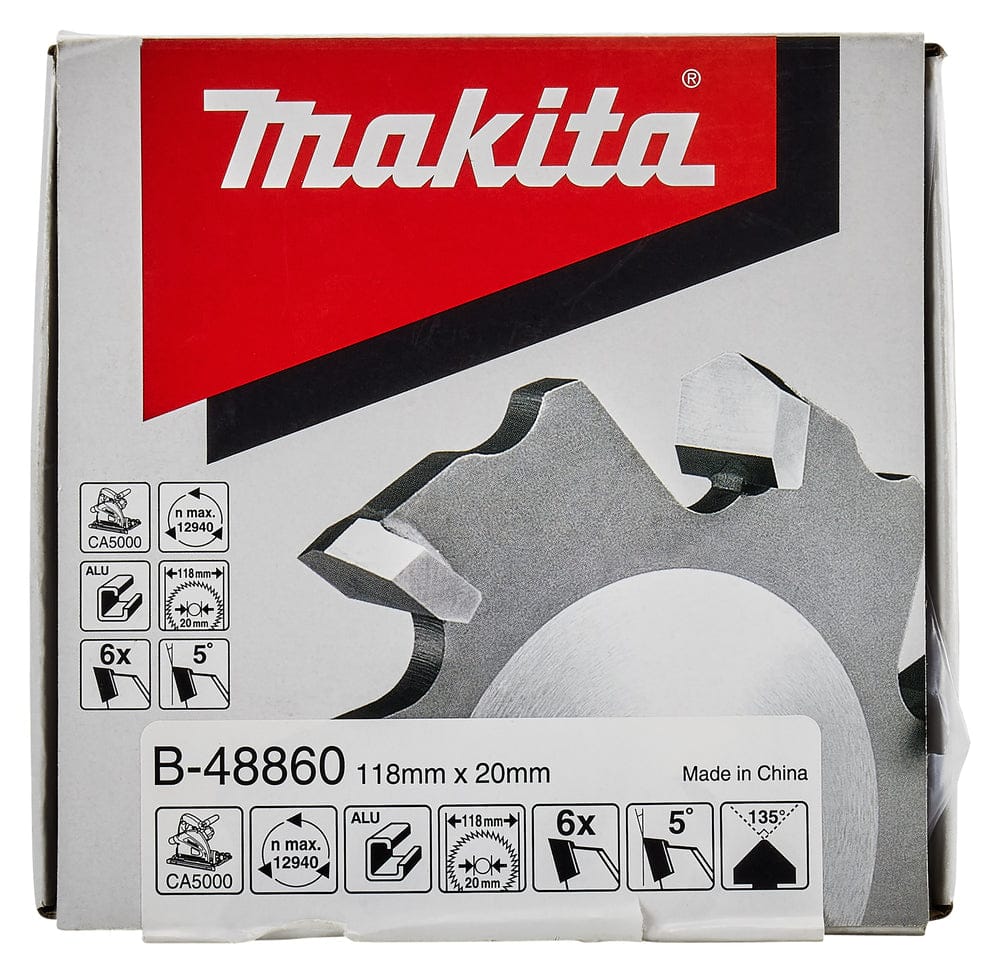 Makita 6T 118x20mm Specialized TCT 135° Grooving Saw Blade B-48860
