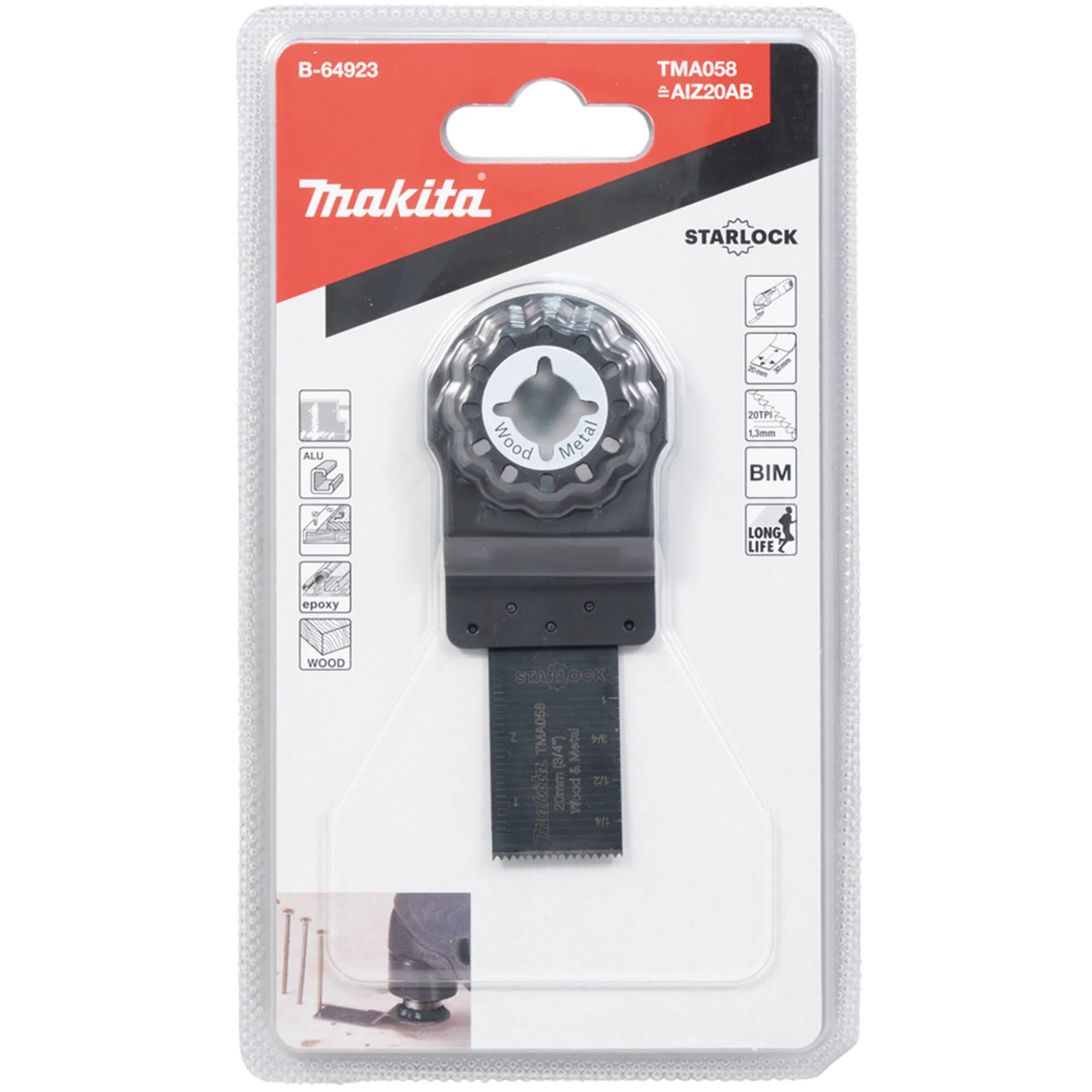 Makita 20mm 20TPI Multitool Plunge Cut Blade B-64923