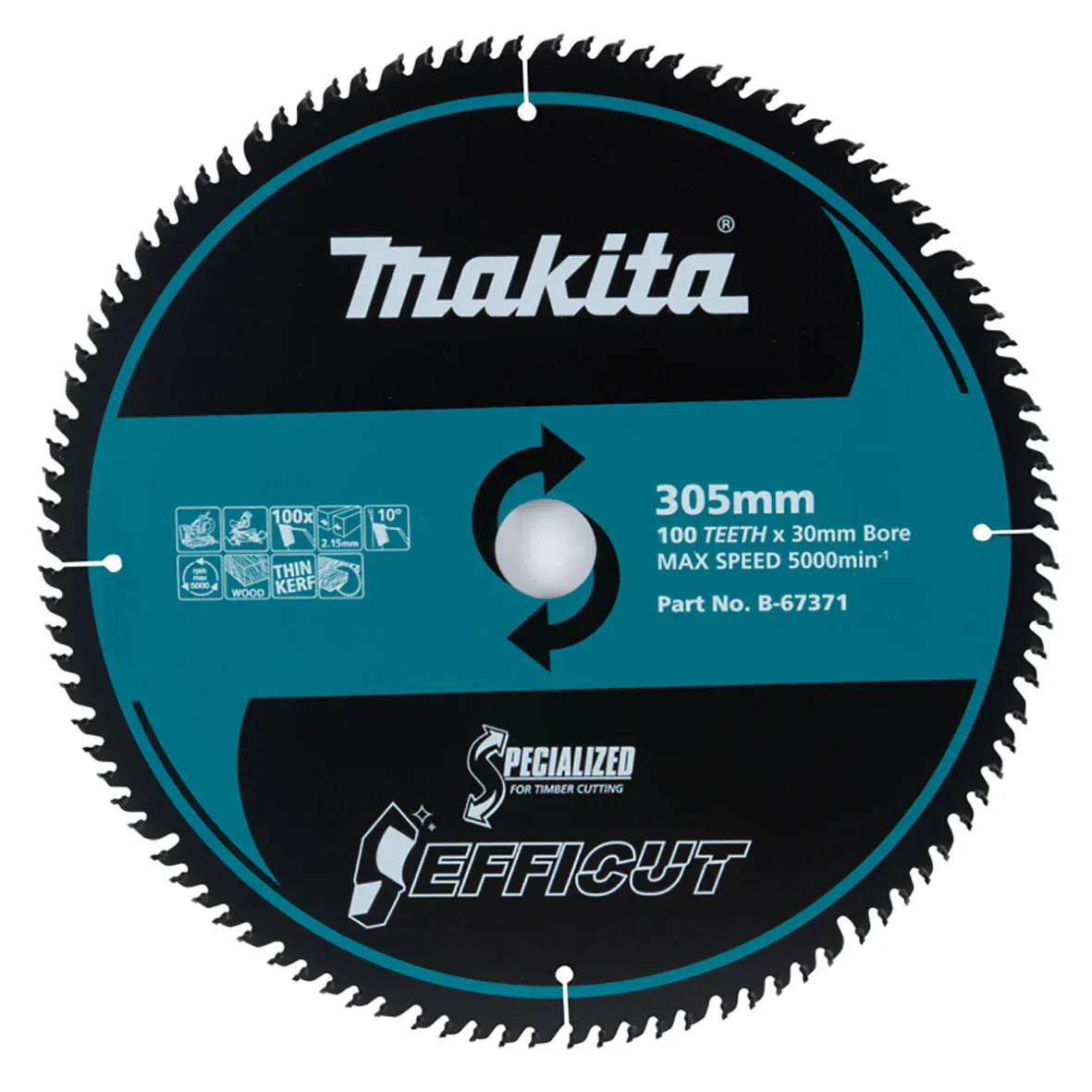 Makita 305mm (12") 100T Efficut TCT Wood Saw Blade B-67371