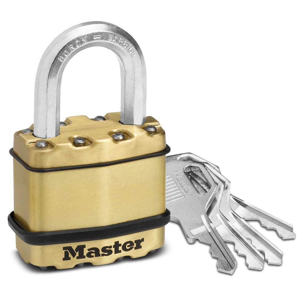 Master Lock 45mm Excell Brass Covered Laminated Steel Padlock With 25mm Shackle M1BDAU
