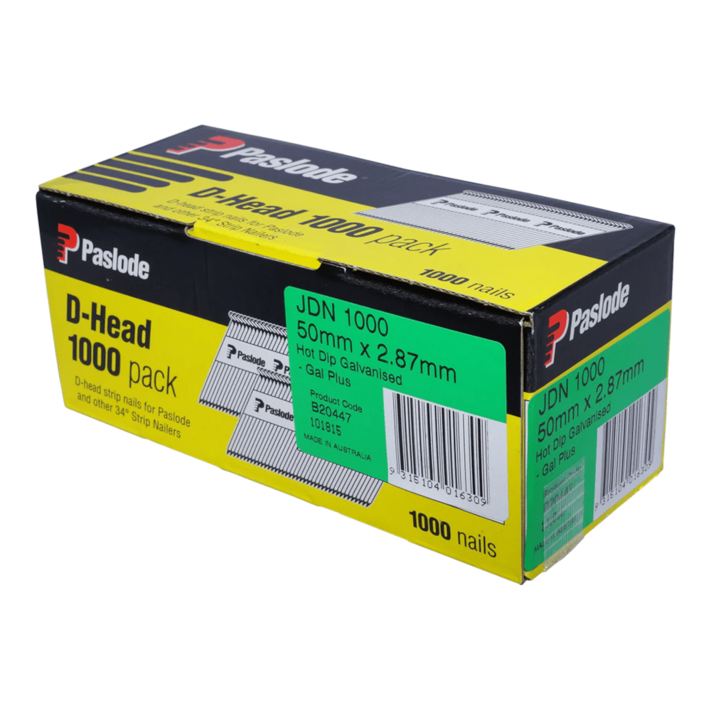 50mm x 2.87mm Hot Dip Galvanised D Head Framing Nails (1000Pce) B20447 by Paslode