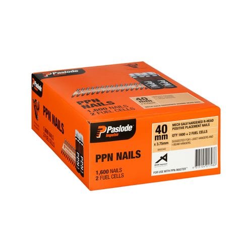 PPN Nails Galavnised (Box of 1600 + 2 Fuel Cells) by Paslode