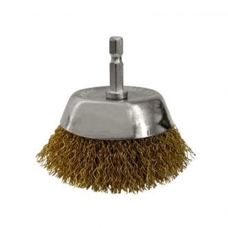 Brumby 75mm Spindle-Mounted Crimped Cup Brush BCC75 by Josco