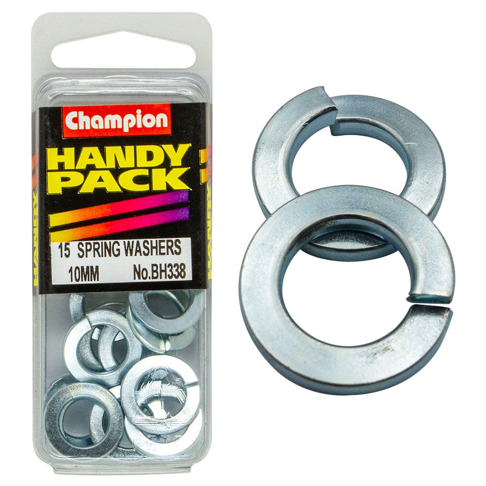 Champion 15Pce 10mm Spring Washers - Flat Section Assortment Blister Pack BH338