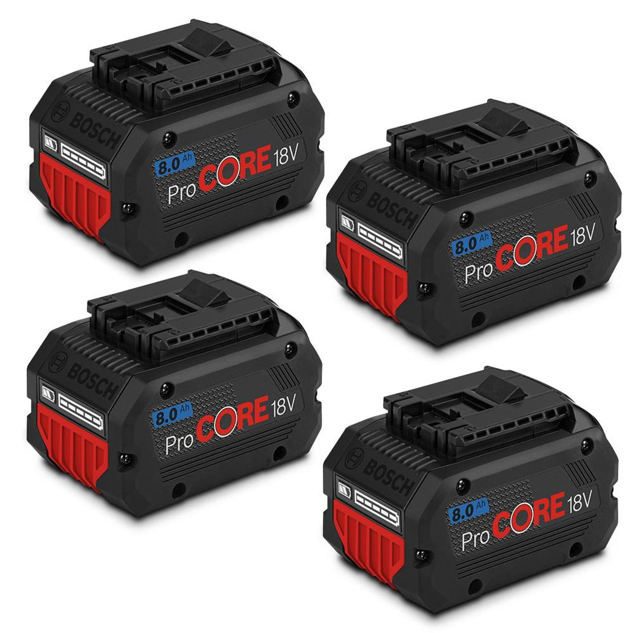 Bosch 4Pce 8.0Ah Procore 18V Battery Set 0615990M5P