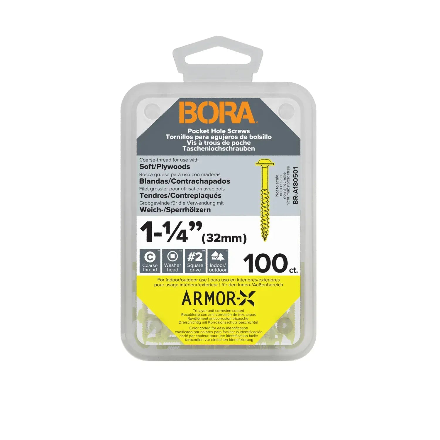 BORA Pack of 100 Coarse or Fine Pocket Hole Screws