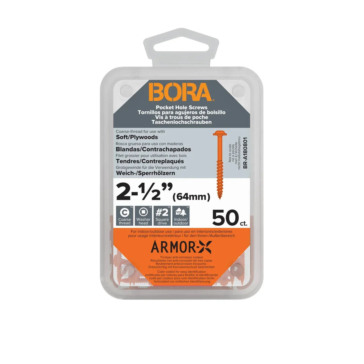 BORA 50 Pack of Coarse Pocket Hole Screws
