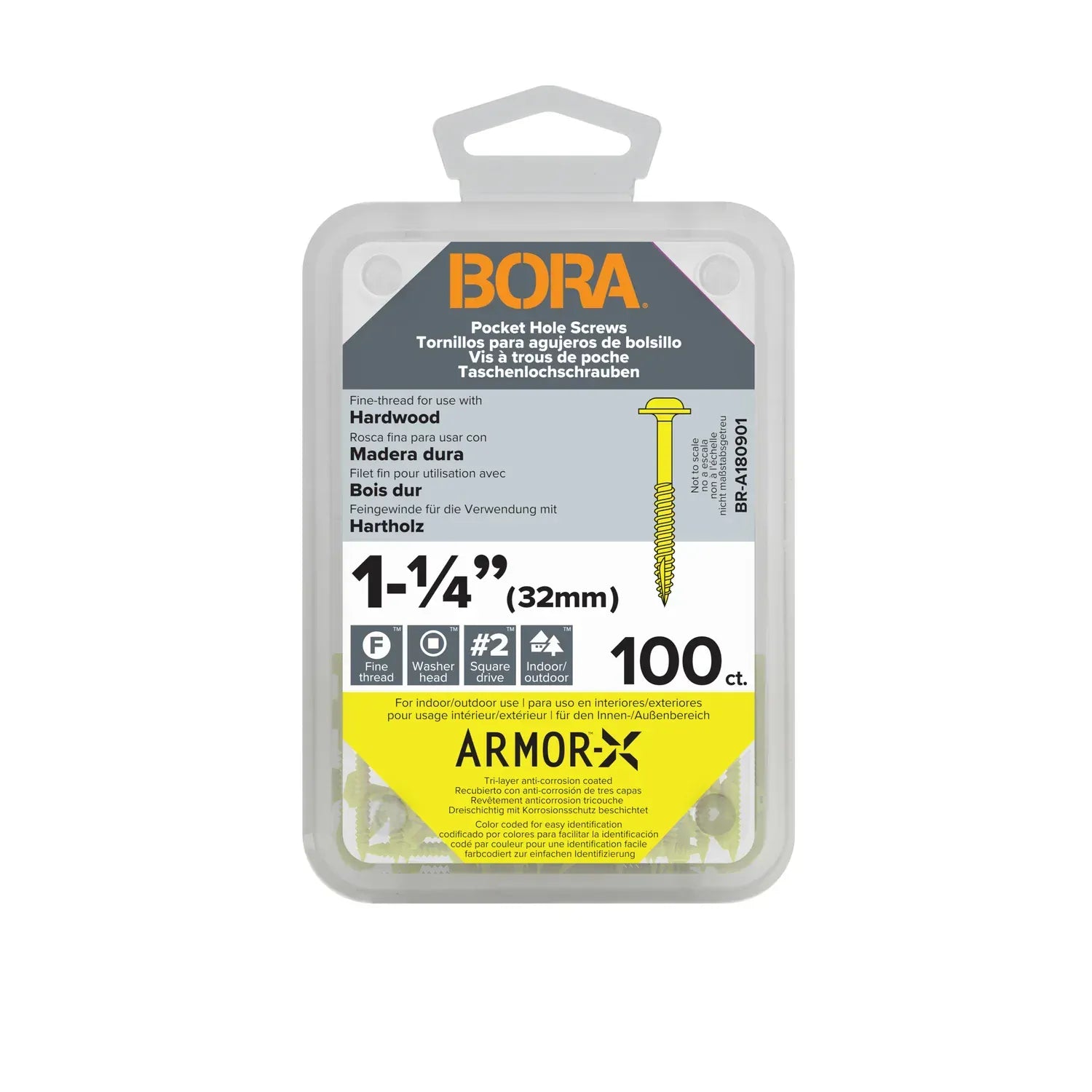 BORA Pack of 100 Coarse or Fine Pocket Hole Screws