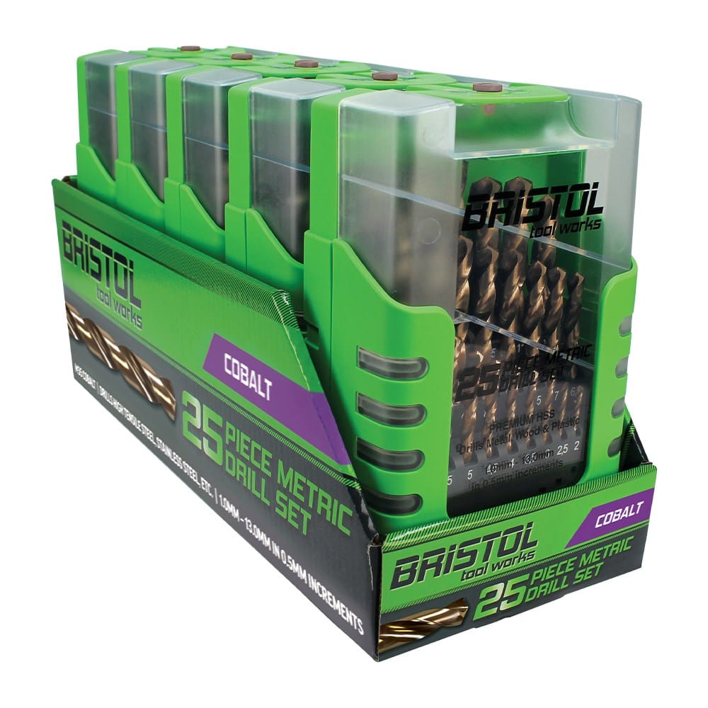 Bristol 25Pce Metric M35 Cobalt Drill Set BTW25MCO