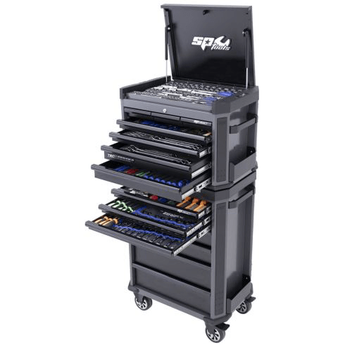 Tool Kit 629 Piece Metric/Sae Tech Series Diamond Black Plus Extra EVA Trays - SP50444DX by SP Tools