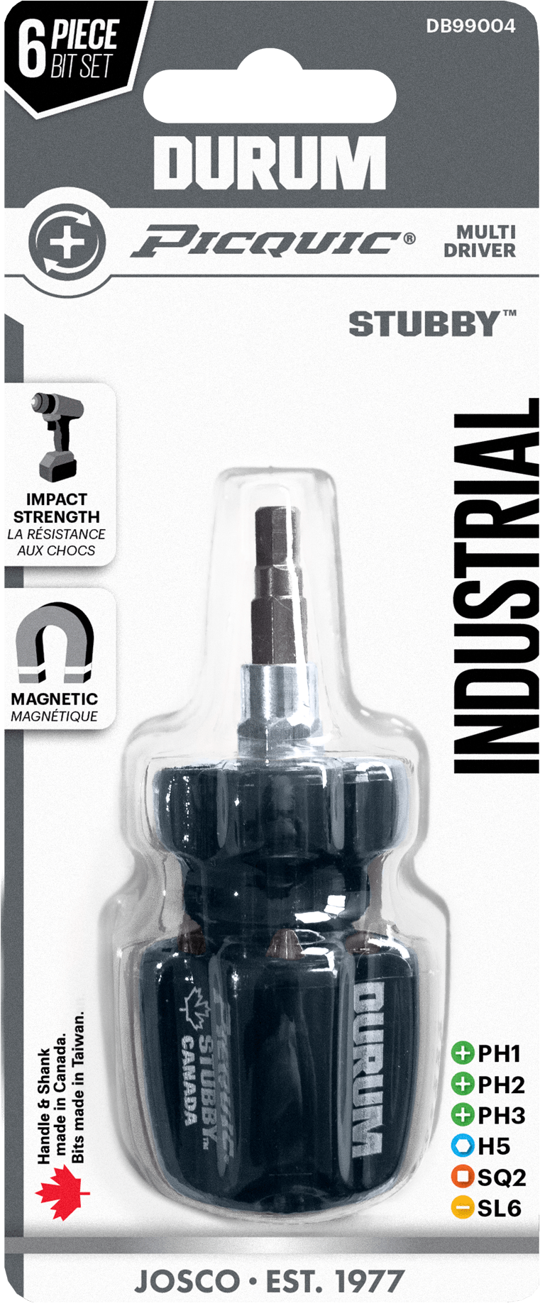 Screwdriver Multi Bit 32mm Stubby 6Pce Hex - DB99004 by Durum