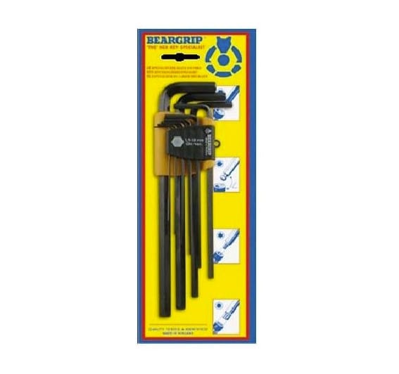 9Pce Allen / Hex Key Wrench Set Metric Long BG-2446 by Beargrip
