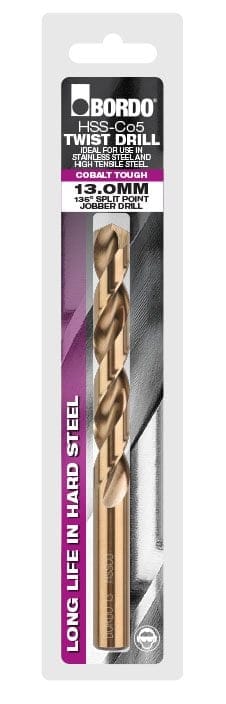 Bordo Cobalt Metric Drill Bits - Carded (Hang Sell Pack)