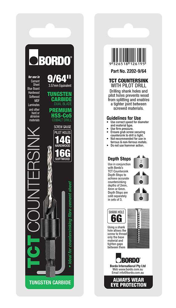 Bordo Cobalt Drills with Tungsten Carbide Tipped Countersink