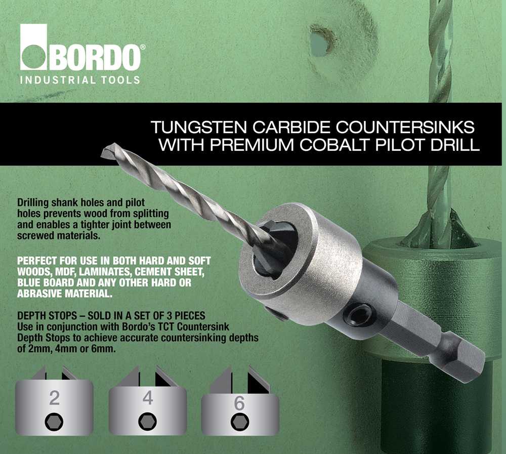 Bordo Depth Stop Collars for TCT Countersinks 2202-3ST | 3 Pce