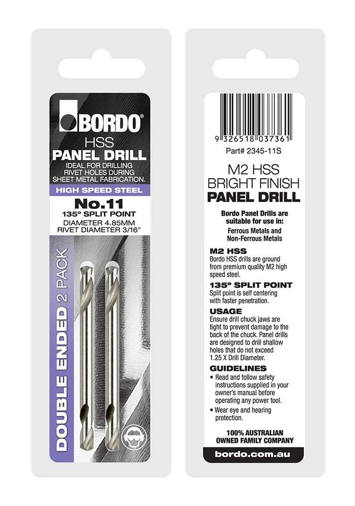 Bordo Bright Double Ended Panel Drills | 2 or 10 Pack