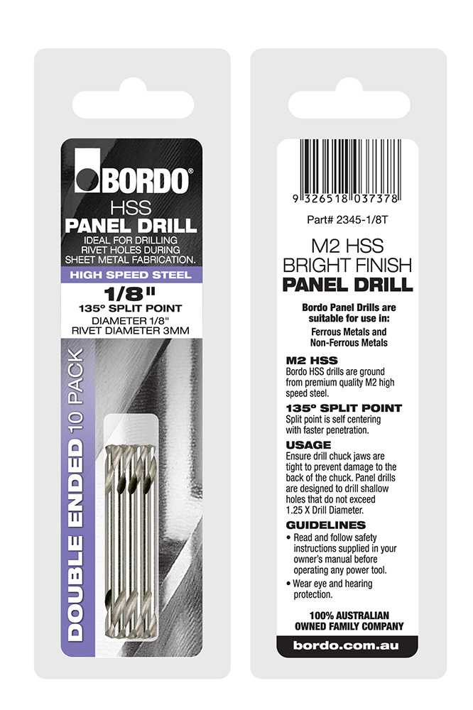 Bordo Bright Double Ended Panel Drills | 2 or 10 Pack
