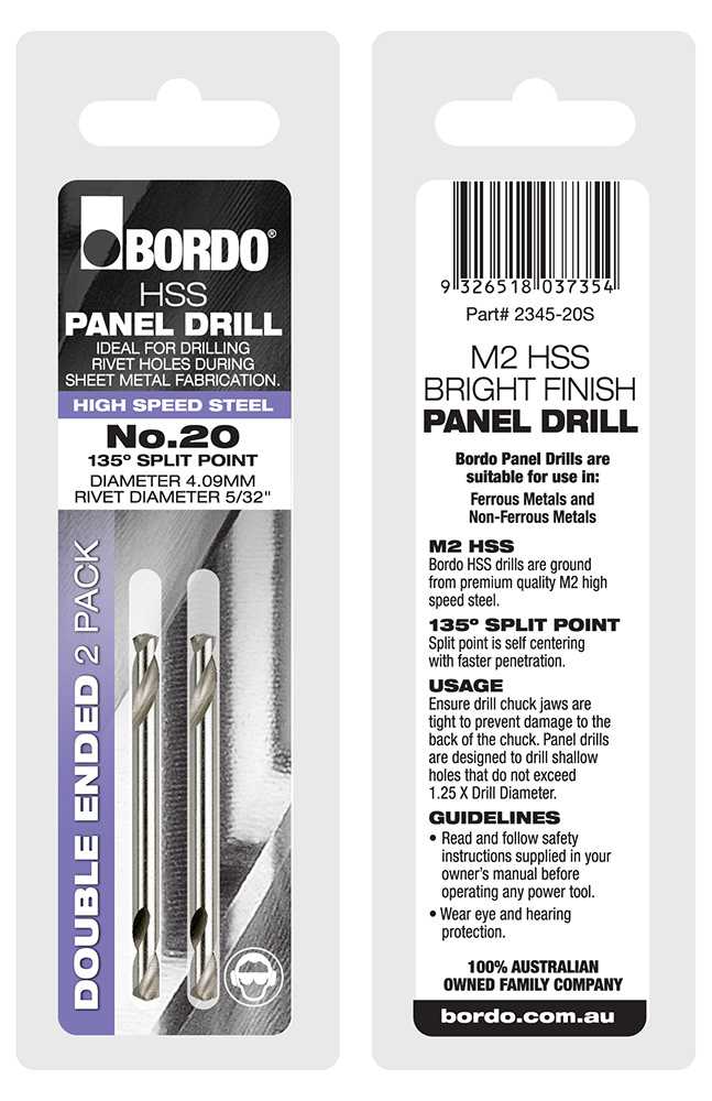 Bordo Bright Double Ended Panel Drills | 2 or 10 Pack
