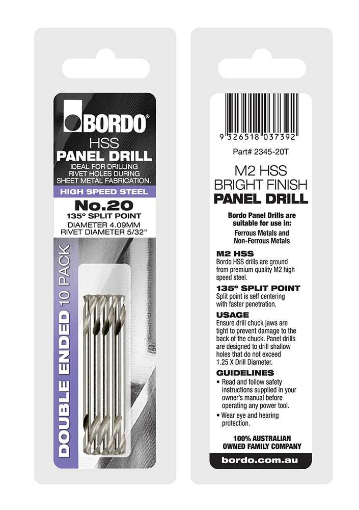 Bordo Bright Double Ended Panel Drills | 2 or 10 Pack
