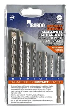 Bordo Tungsten Carbide Tipped Hex Shank Masonry Drill Set 2534-S1