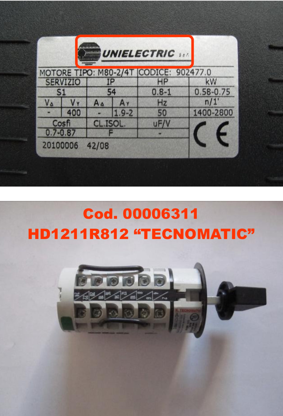 00006311 Switch suit 2034 / 2044 Power Feed by Maggi