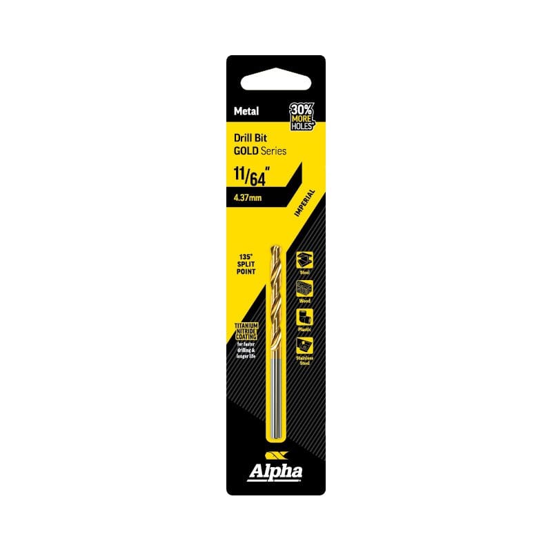 Alpha Gold Series Carded Single Pack Imperial Jobber Drill Bits