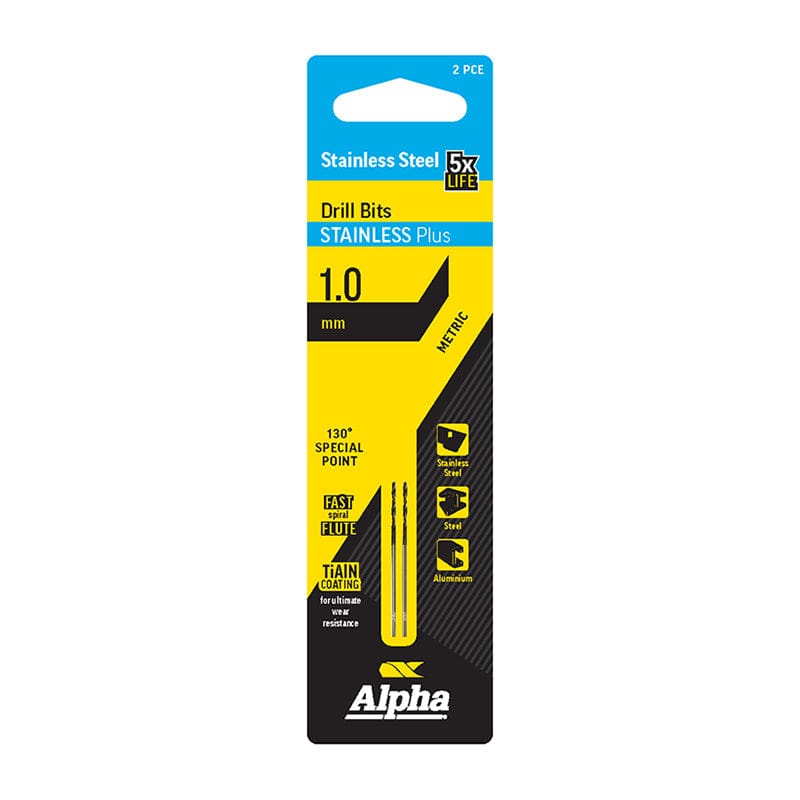 Alpha Stainless Plus Metric Jobber Drill Bits - Carded