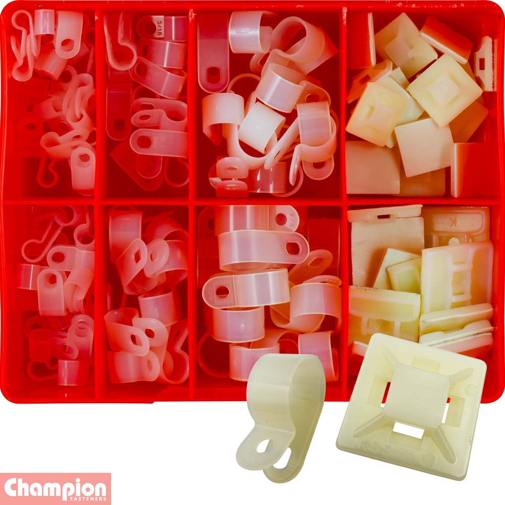 Champion 124Pce Cable Clamp & Mount Assortment CA124