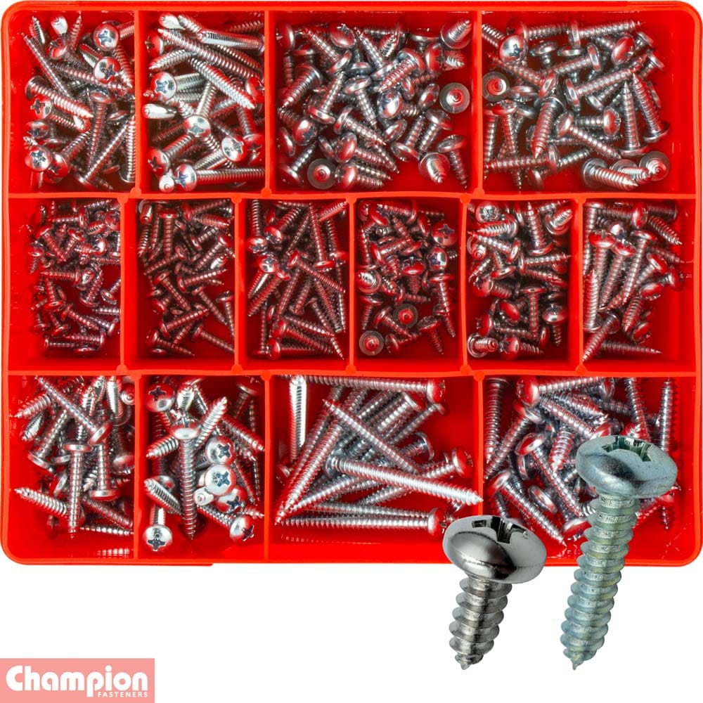 Champion 415Pce Phillips Pan Head Self-Tapping Screws Assortment Kit CA1710