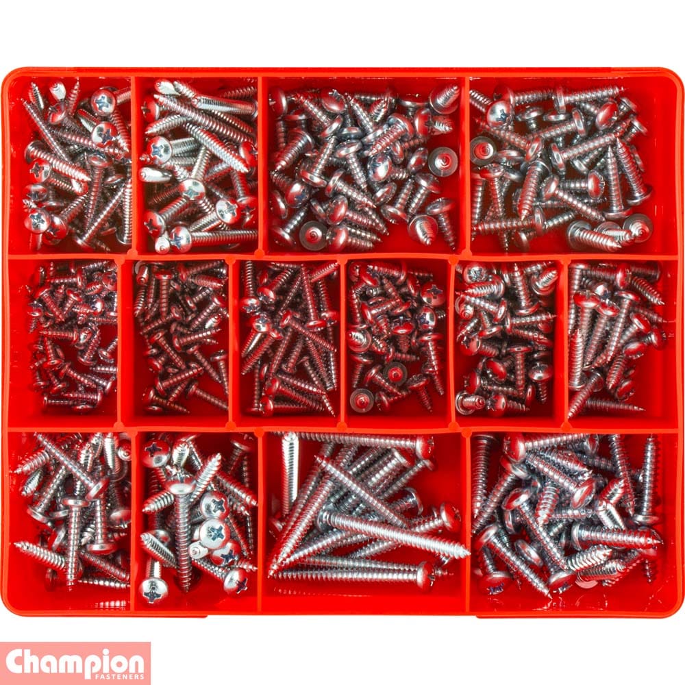Champion 415Pce Phillips Pan Head Self-Tapping Screws Assortment Kit CA1710