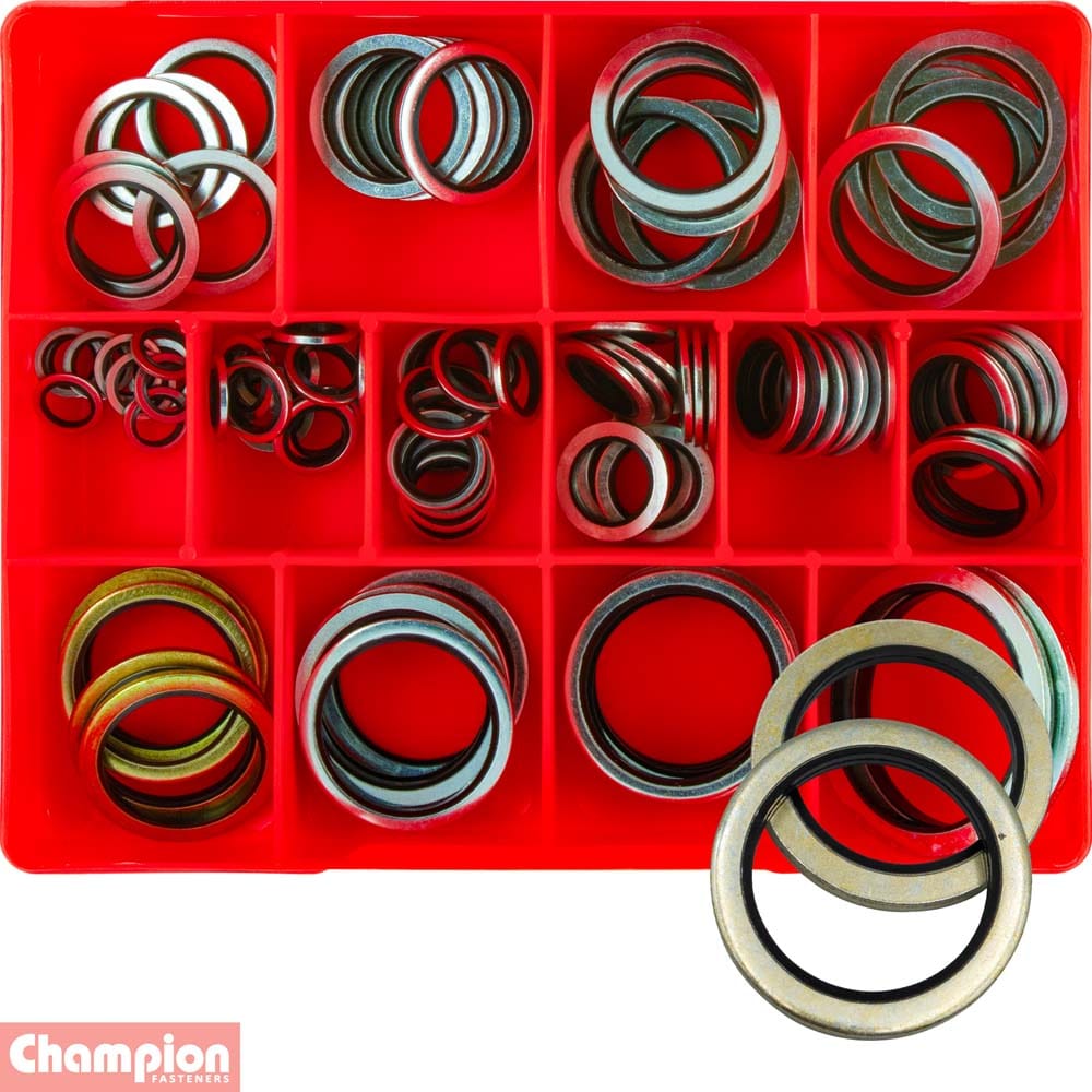Champion 91Pce Metric Bonded Sealing (Dowty) Washers Assortment Kit CA174
