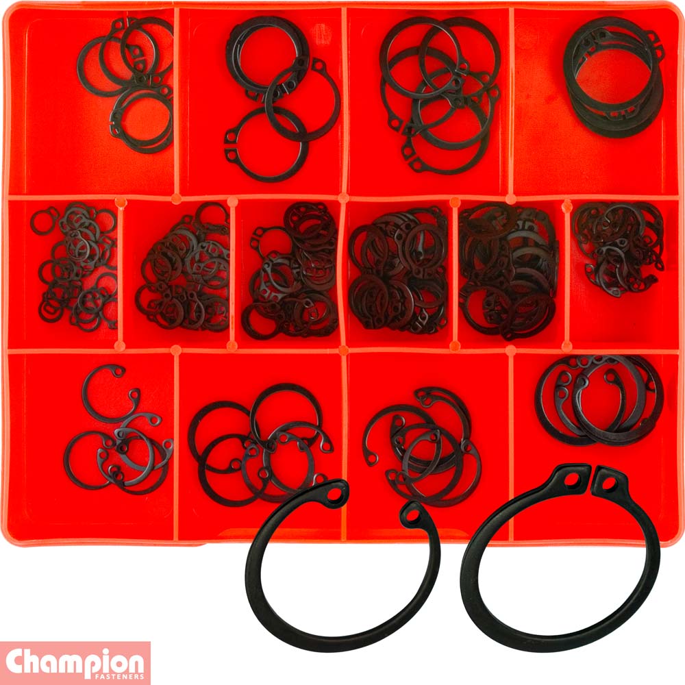 Champion 155Pce Metric Internal & External Circlips Assortment CA1760