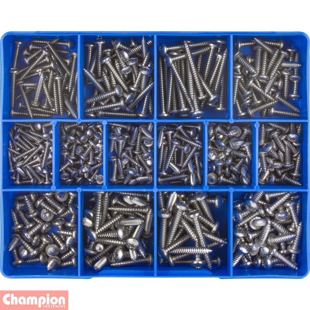 Champion 415Pce S/Steel Pan Head Self-Tapping Screw Assortment CA1810
