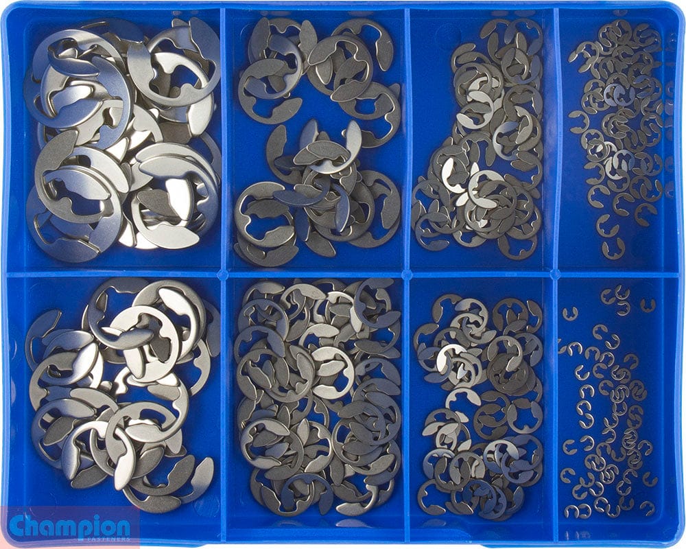 Champion 325Pce Stainless Steel Metric E-Clip Assortment Kit CA1824