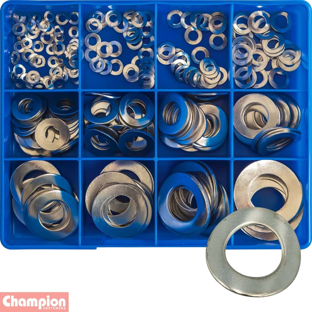 Champion 255Pce S/Steel Metric Wave Washers Assortment Kit CA1845