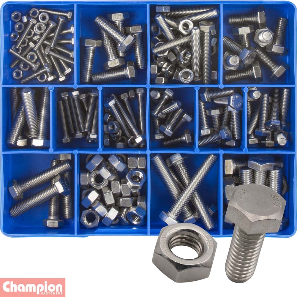 Champion 174Pce S/Steel Metric Set Screws & Nuts Assortment CA1870