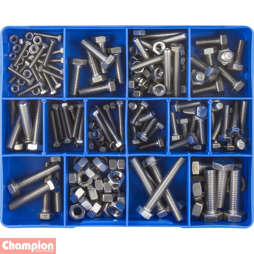 Champion 174Pce S/Steel Metric Set Screws & Nuts Assortment CA1870