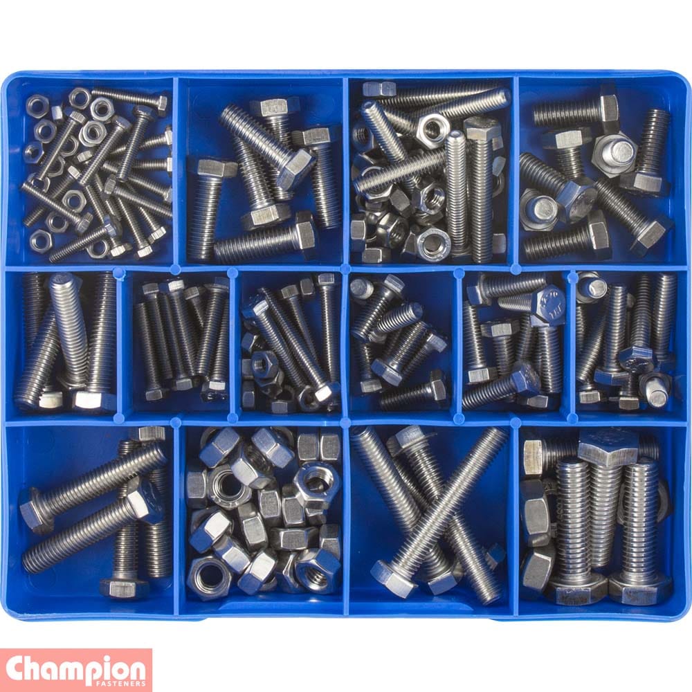Champion 174Pce S/Steel Metric Set Screws & Nuts Assortment CA1870