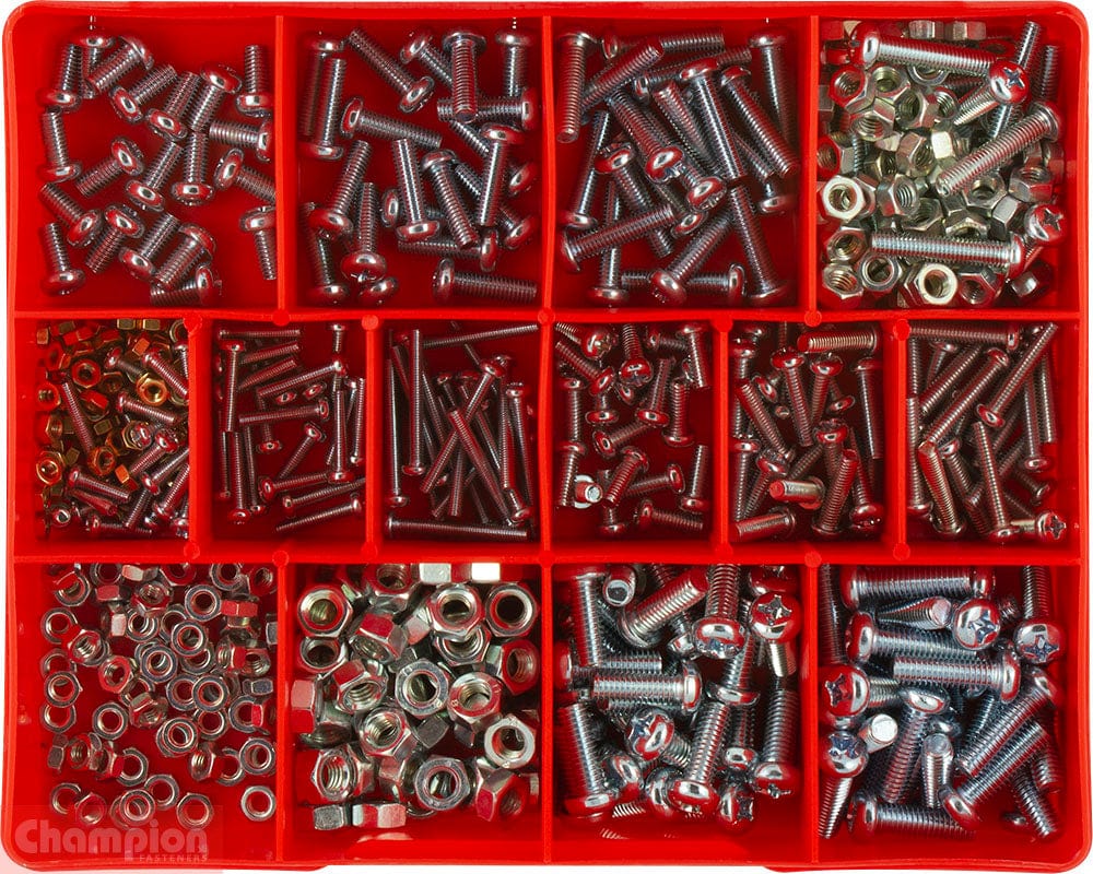 Champion Metric Pan X Recess Screw Assortment Kit 520Pce CA21
