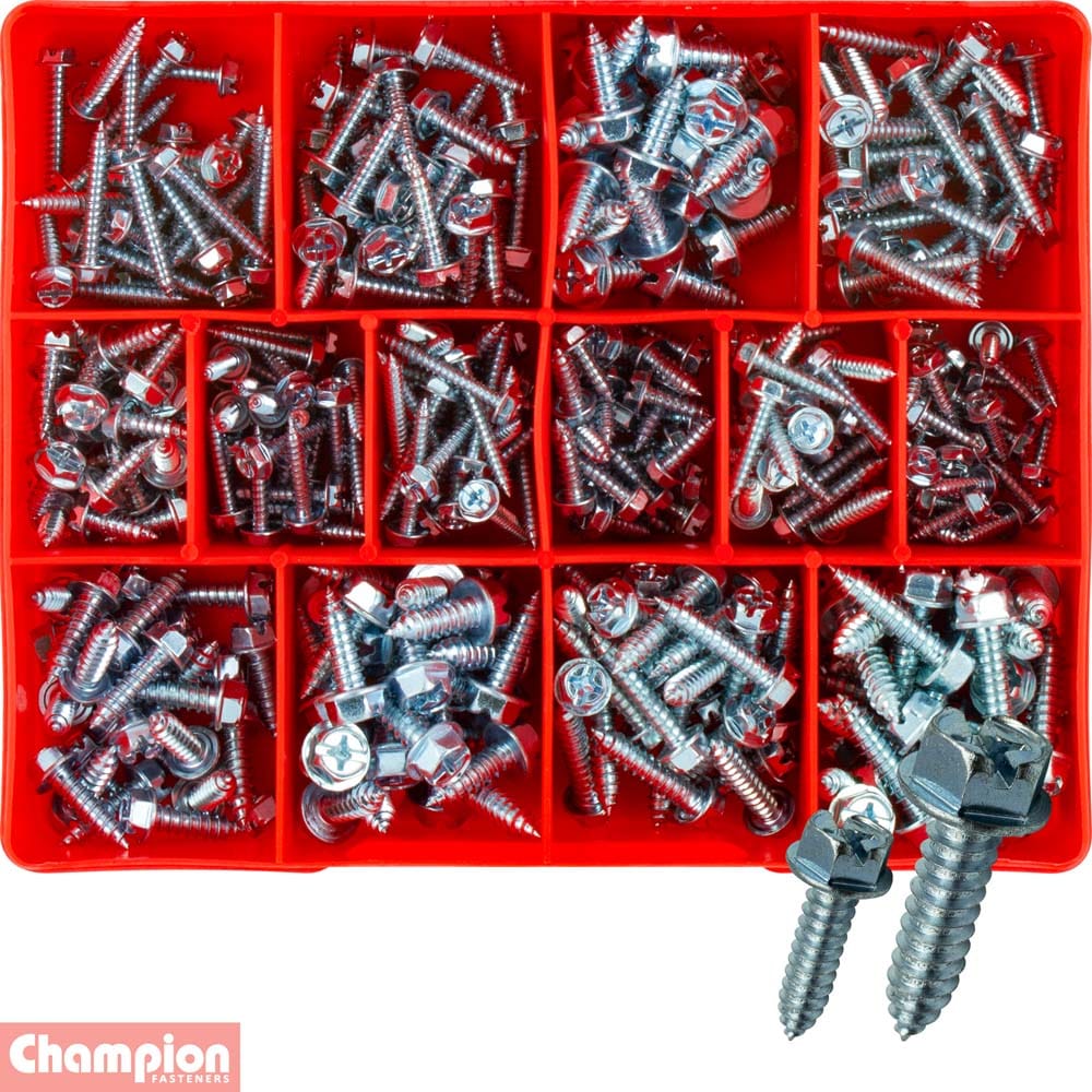 Champion 350Pce Hex Self-Tapping Screws Assortment Kit CA350